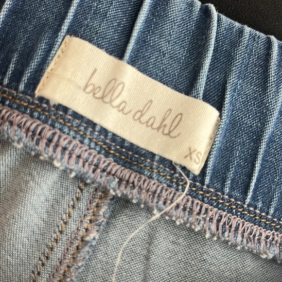 Bella Dahl Blue Distressed Chambray  Joggers Relaxed Fit Pockets Size XS - Picture 9 of 11